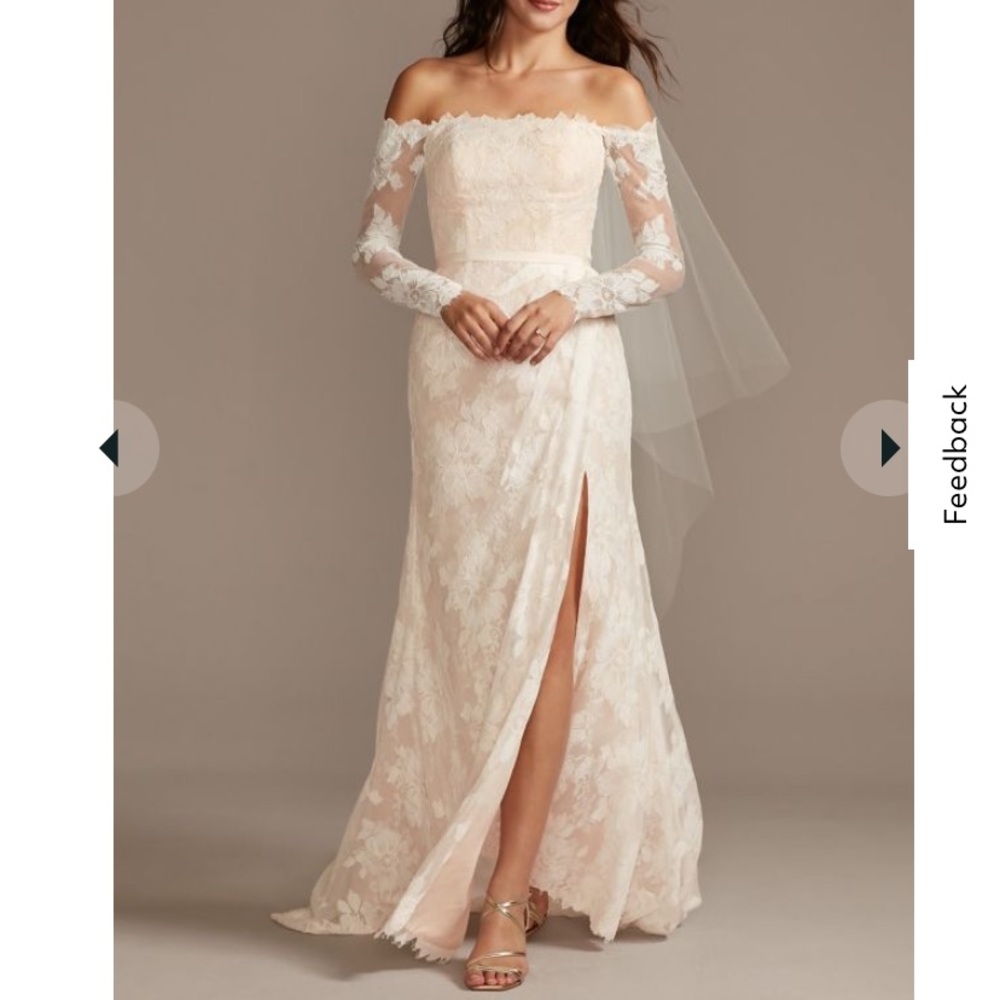 David’s Bridal long sleeve wedding dress